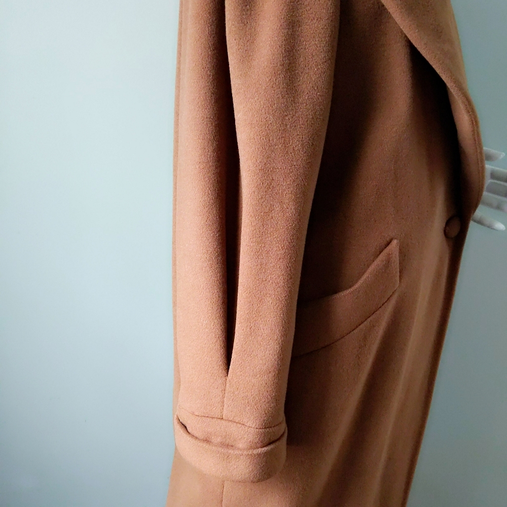 ⛔SOLD⛔ Vtg Brown Regency Cashmere Shawl Collar Maxi Coat - Picture 6 of 8